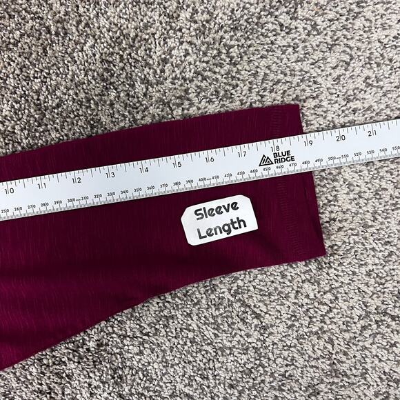 SUSAN GRAVER WEEKEND‎ Women's MP Red Button Neck Casual Knit Pocketed Tunic Top - Picture 9 of 11